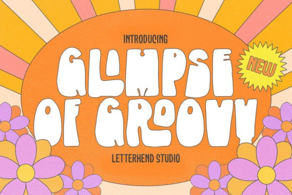 Glimpse of Groovy: A Bold Retro Display Font for Handmade Creators
